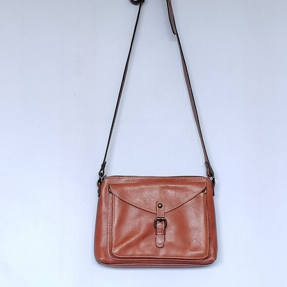 Patricia Nash Carmel Brown Leather Crossbody Purse - Picture 1 of 6